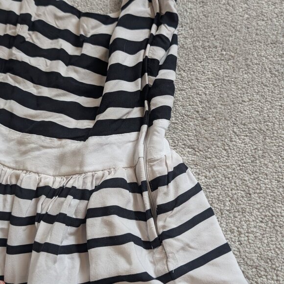 H&M, mini dress, striped, navy blue and white, Size 2 - Picture 3 of 6
